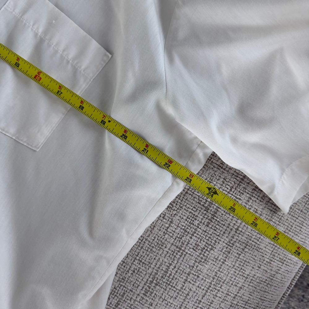 Vintage 70's Arrow Kent Mens Short Sleeve Button Down Shirt Cream Large XL - Picture 5 of 8
